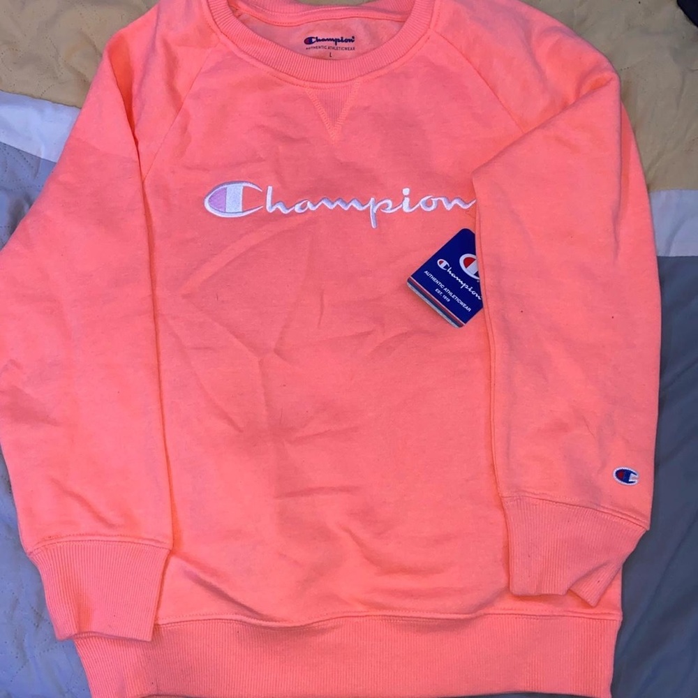 Coral colored Champion Women’s Sweatshirt :)
